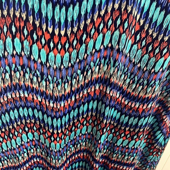 Gilli Womens Maxi Tank Dress XL Navy Bodice Turquoise Pink Skirt Abstract Print - Picture 5 of 12